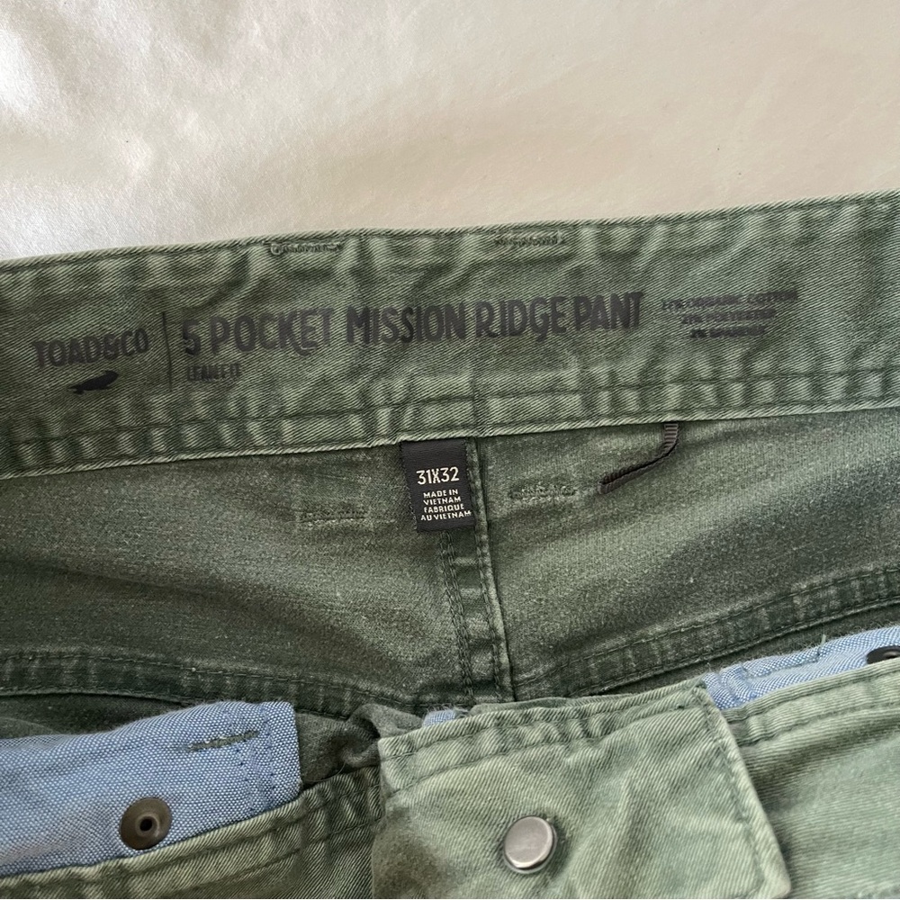 Toad&Co Olive Mission Ridge Pants - Picture 2 of 7
